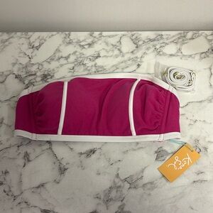 Kona Sol Pink Strapless Bikini Top D/DD NWT